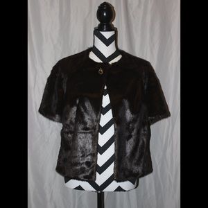 Chico’s Short Sleeve Sleek Faux Fur Jacket